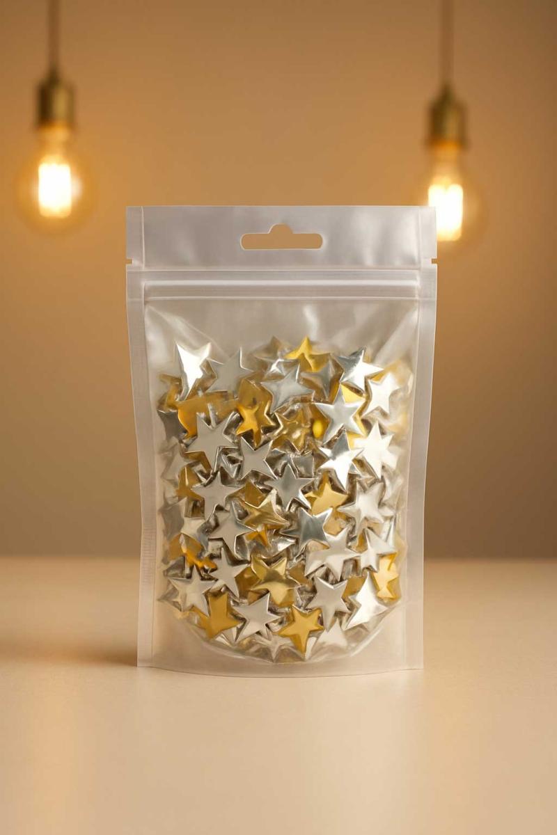 پاکت شفاف متالايز زيپدار گاستدار